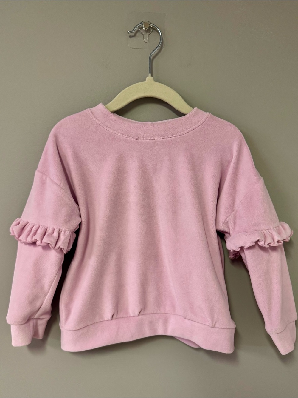 George Light Pink Ruffle-Sleeve Sweatshirt